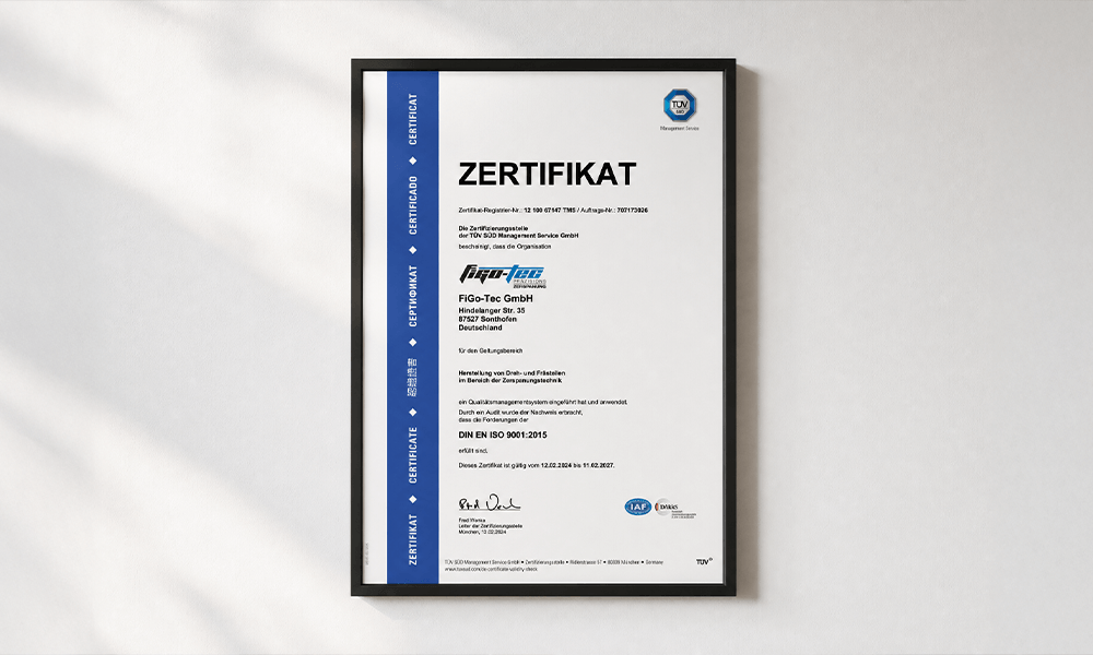 DIN ISO 9001 Zertifizierung